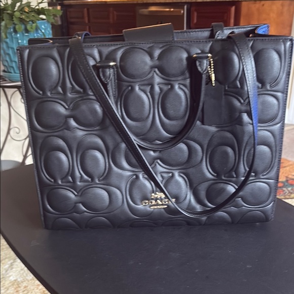 Coach Black Quilted Leather Tote - Picture 1 of 4